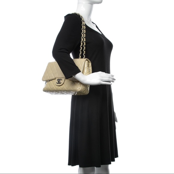 Chanel Crinkled Patent Jumbo SHW Single Flap Bag - Picture 8 of 8